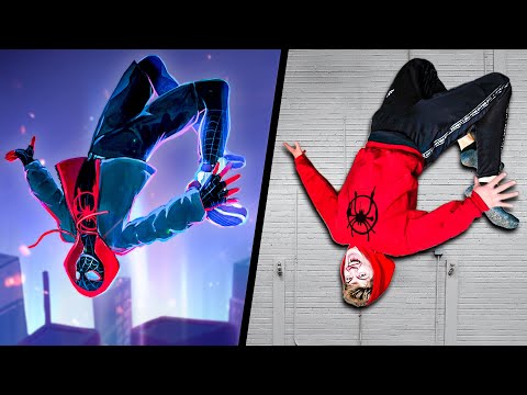 Into The Spider-Verse Stunts In Real Life! - Challenge