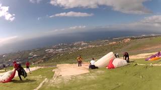 preview picture of video 'Tenerife 2012 - crash start paraglide'