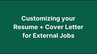 Customizing a Resume + Cover Letter for External Jobs (using EarnBetter)