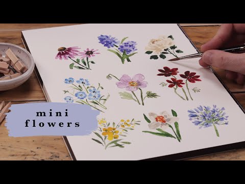 9 Mini Watercolor Flowers | How To Paint Florals for Beginners
