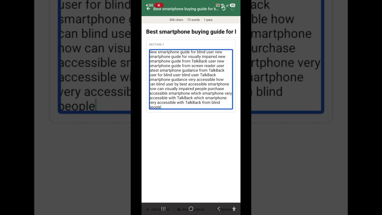 Want to buy new smartphone watch this latest smartphone buying guide TalkBack and screen reader user