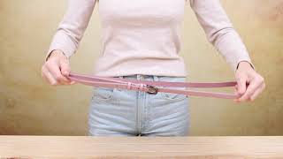 Тонкий ремінь із натуральної шкіри 20761 Vintage рожевий