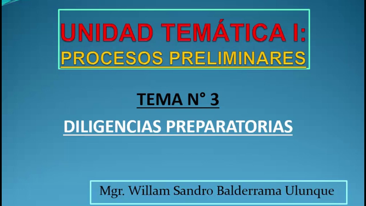 Topic 3 Preparatory Proceedings