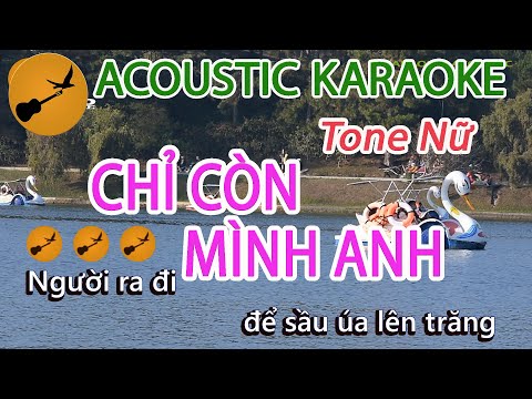CHỈ CÒN MÌNH ANH  Karaoke Tone Nữ Nhạc Hoa Lời Việt