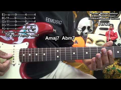How To Play THRILLER Michael Jackson Guitar Chords & Riffs Lesson @EricBlackmonGuitar