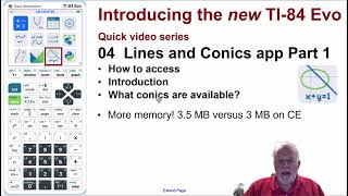 04 TI-84 Evo Lines and Conics App Part 1