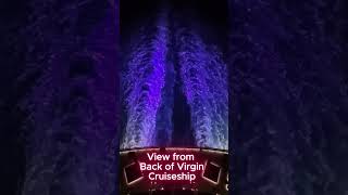 View from back of Virgin Cruise Ship at night