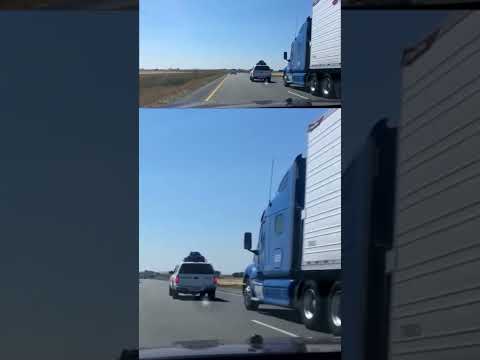 Idiot brake checks semi-truck on I-84 in Idaho