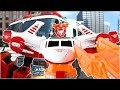 TRANSFORMING Rescue Vehicles A Helicopter And Fire Truck Into 1 Giant Robot Mighty Guard