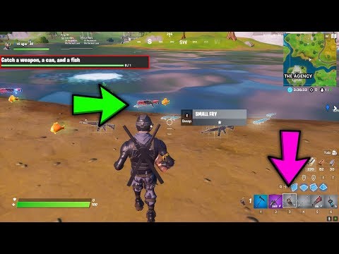 Catch a weapon, a can, and a fish - meowscles mischief challenges