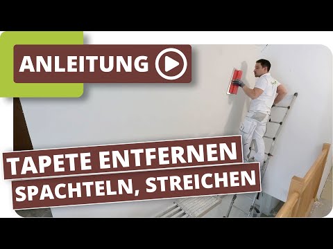 Vliestapete entfernen, Wand glatt spachteln & streichen