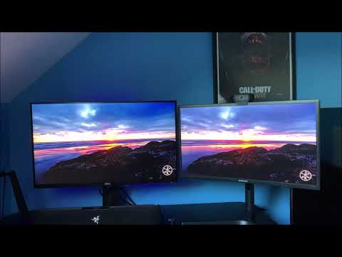 Nano IPS v QLED VA Monitor Comparison- Color Saturation (Dell S2721DGF v Samsung C24FG73)
