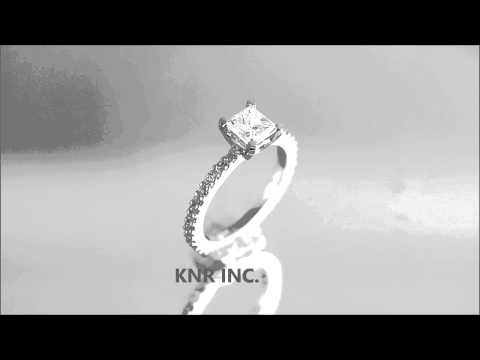 18K WHITE GOLD PRINCESS CUT DIAMOND ENGAGEMENT RING PRONG SET 1.65CTW - KNR INC - 511