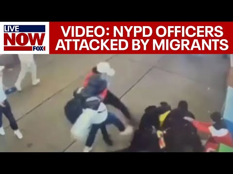 NYPD officers attacked by 5 migrant men in Times Square | LiveNOW from FOX