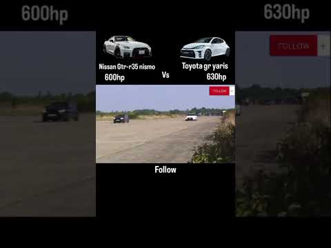 Thumbnail for Nissan gtr vs toyota gr yaris drag race #dragrace #gtr #nismo #carwow by Toyota GR Yaris