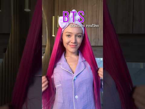 BTS skincare routine💜Guess the next color?) #beauty #haul #unboxing #skincare #routinevlog