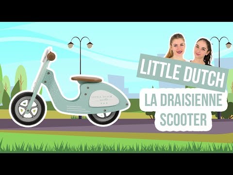 Draisienne Scooter en bois Bleu Little Dutch