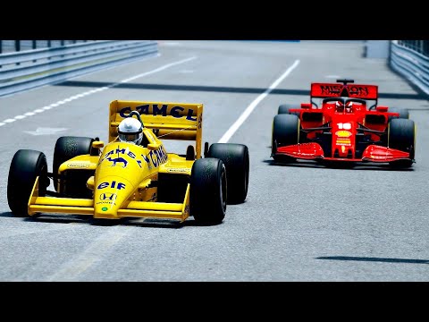 Ferrari F1 2020 vs Lotus F1 1987 at Monaco