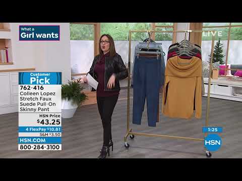 Colleen Lopez Stretch Faux Suede PullOn Skinny Pant