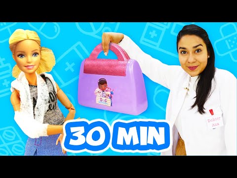 Puppen Video auf Deutsch. Barbie und Doktor Aua. 30 Min Kompilation mit Doktor Aua