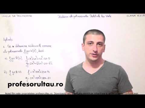 07   cls12   Inele de polinoame   radacini ale polinoamelor relatiile lui Viete   aplicatii
