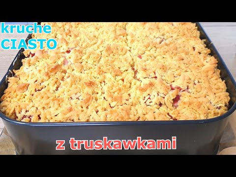 Szybkie kruche ciasto z truskawkami i delikatną, lekką budyniową pianką 🍓 wszyscy byli zachwyceni 👍