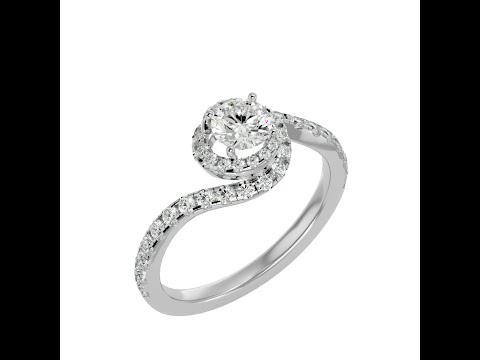 Inel de Logodna Delicate Halo Custom Aur Alb 18k Pure Diamonds - Farrah