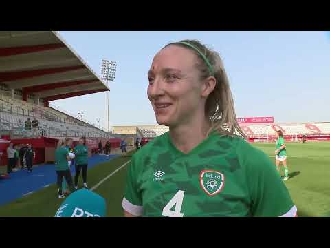 Ireland's Louise Quinn and Aoife Mannion react to China draw