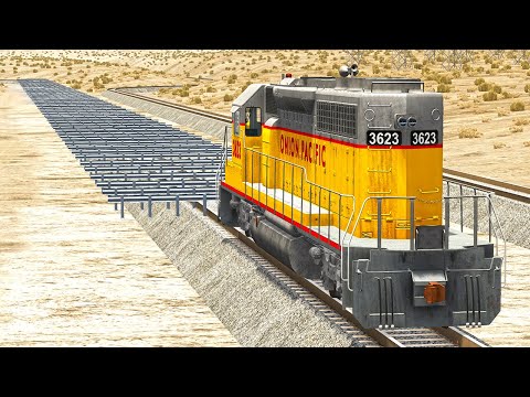Trains vs Numerous Guardrails #75_ BeamNG.Drive