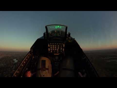 Cockpit View - F-16 Viper Demo Takeoff at Sunset