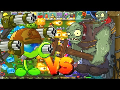 Plants vs Zombies Hack - Gatling Pea vs Cattail vs 9999 Gargantuar Zombie vs Dr. Zomboss