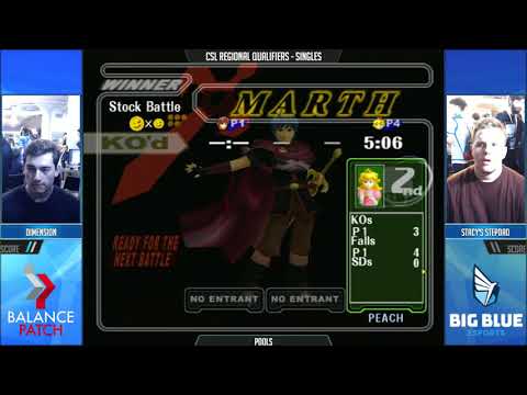 CSL NE Melee Finals 2018 - Dimension (Marth) vs. Stacy's Stepdad (Peach) - SSBM Pools