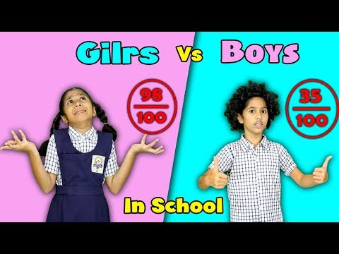 Girls Vs Boys In School Funny Video | Pari's Lifestyle Moral Story