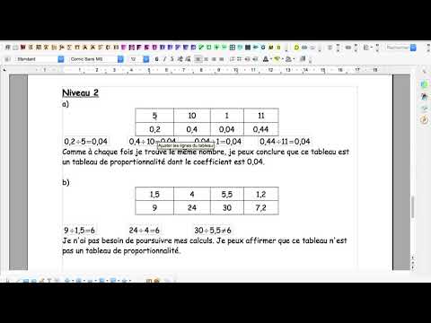 reconnaître un tableau de proportionnalité