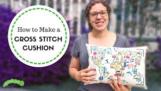 How to Make a Cross Stitch Cushion | Easy Pillow Tutorial! Caterpillar Cross Stitch