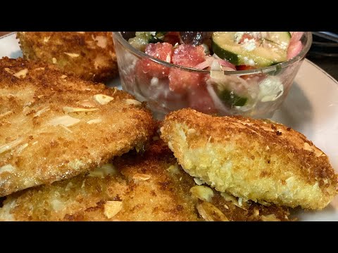 OLD SCHOOL ALMOND CRUSTED TILAPIA/GREEK SALAD( T.G.I.F FISH  RECIPES SEGMENT)