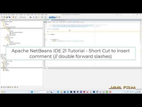 Apache NetBeans IDE 21 Tutorial - Short Cut to insert comment - fcom + Tab Key