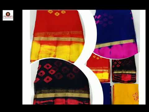Muti colours chiffon saree, with blouse piece