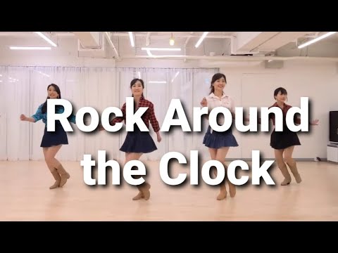 ROCK AROUND THE CLOCK Line Dance (Beginner)  Demo  l락어라운드더클락 라인댄스 I Linedance