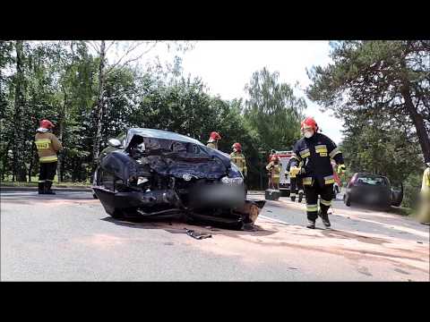 Wypadek  Sampława (gm.Lubawa) . Lądowanie śmigłowca na DK-15