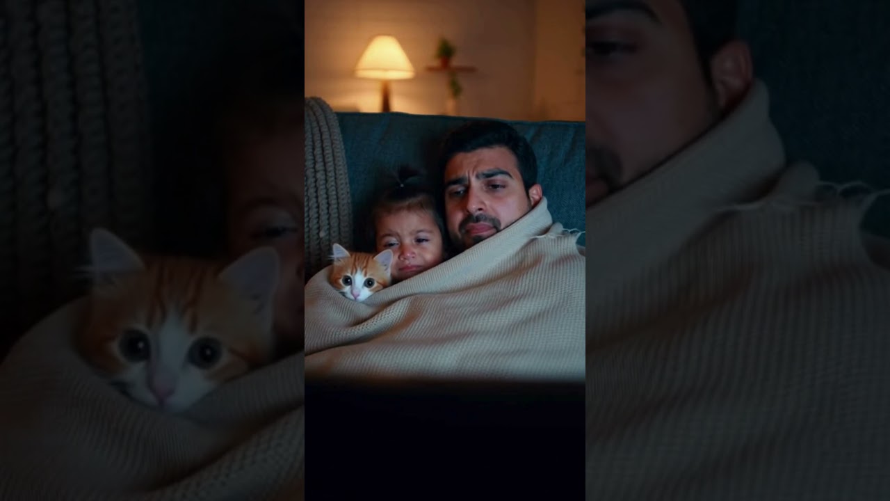 【AI Comedy | Baby & Family】Dad. Baby. Kitten.All crying at the SAME movie 😭😂