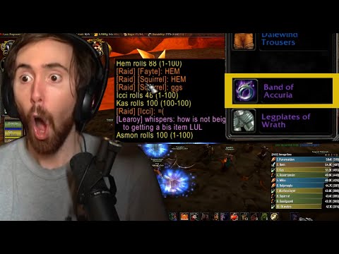 Asmongold Rolls a 100 for the BEST ring to warrior "Band of Accuria" - Wow Classic
