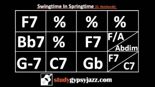 Gypsy Jazz Backing Track / Play Along - Swingtime in Springtime