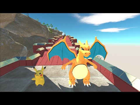PIKACHU AND CHARIZAD DEATH RUN - Animal Revolt Battle Simulator