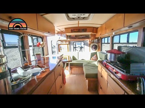 Shuttle Bus Tiny Home Conversion - Full Tour - Better Platform Than Sprinter Van?