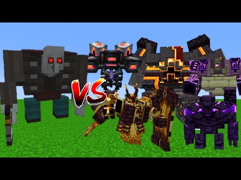Cyborg Vindicator Vs L Enders Cataclysm Bosses - Minecraft Mob Battle