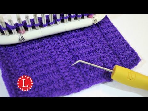 LOOM KNITTING Stitches | Waffle Rib Stitch | Beginner Easy by Loomahat [ CC ] Closed Caption