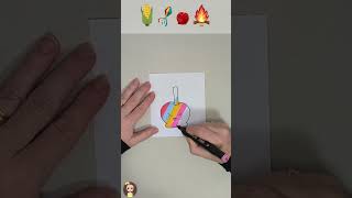 Maçã do Amor Festa Junina Colorida #shorts #infantil #art #satisfyingcolouring #ytshorts #pascoa