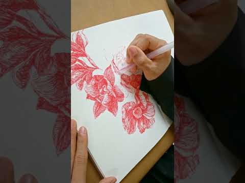 Weekly Flowers Sketch | What's Red going to do ?❤️