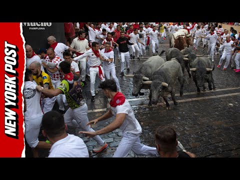 Chaos in the streets: Final bull run ends San Fermin festival
